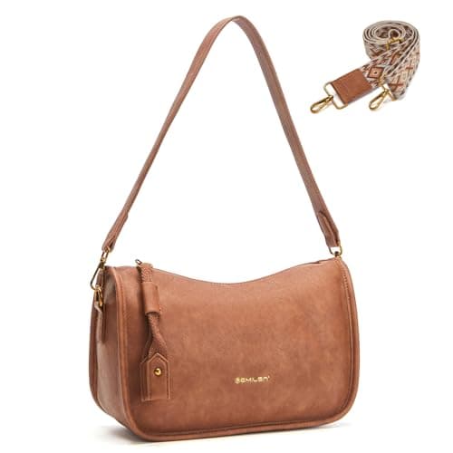 Pemilen Shoulder Bag Handbag for Women, Small, Brown - Image 1