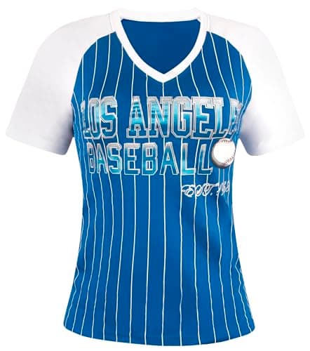 Simapak Womens Baseball Cage Fans Athletic City Raglan T-Shirts - Royal Blue & White (Size:2XL) - Image 1