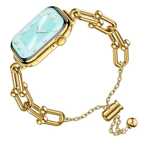 Tlselt Stainless Steel Bracelet Compatible with Apple Watch Bands for Women 38/40/41/42/44/45/46/49mm, Slim Bracelet Dressy Metal Strap for iWatch Series 11 10 9 8 7 6 5 4 3, SE Ultra 3 2 1 - Image 1