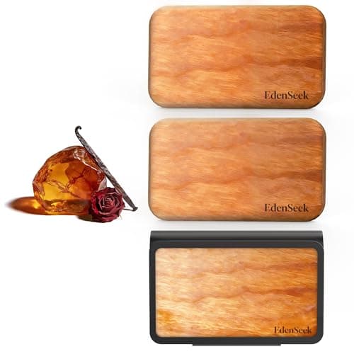 EdenSeek Wooden Car Air Freshener | FSC-Certified Original Wood, Visor Metal Clip, 100% Pure Essential Oils, 40+ Days Long-Lasting Odor Eliminator, 3 Refillable Scents Diffuser for Cars, Trucks, SUVs - Image 1