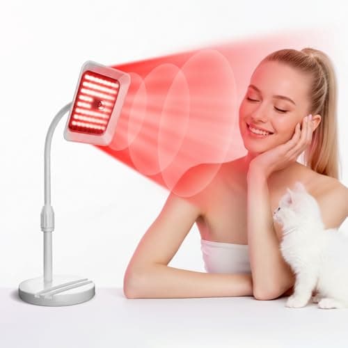 Red Light Therapy for Face and Body, 3 Wavelength 660nm 730nm 850nm Infrared Light Therapy Desk Lamp with 360°Adjustable Head & Phone Stand for Home Office Travel Portable Use, Ideal Gift for Women - Image 1