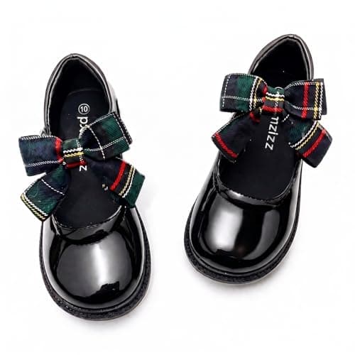 Pxmzizz Girls Black School Mary Jane Dress Shoes, Black, 12.5 - Image 1