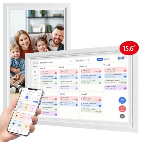 Digital Calendar, 15.6-Inch Smart WiFi Electronic Calendar & Chore Chart, Meal Planner, IPS Touch Screen HD Display for Family Schedules &Digital Picture Frame, Share Moments Instantly from Anywhere