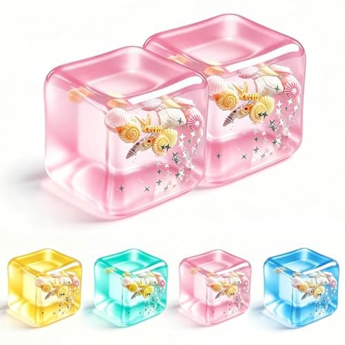 Cube Squishy Stress Relief Toys:2 Pack Fidget Sensory Toys for Adults, Transparent Ice Block Squeeze Toy, Soft Slow Rising Anxiety Relief Desk Toy for Men Women , Cute Squishies Party Favor Gifts