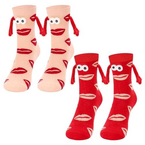 COZYMATE Hand Holding Socks Magnet Funny Novelty Socks that Hold Hands for Couples Christmas Valentine's Gag Gift - Image 1