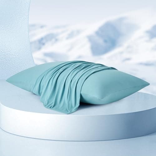 Dream Valley® Cooling Pillow Cases for Hot Sleepers, Softer Than Silk Pillowcase, King Size Set of 2, Breathable Mellow Sleep Pillow Covers for Deep Sleep, Dream Blue, 20''×36'' - Image 1
