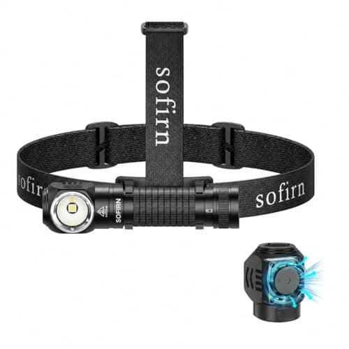 sofirn HS45 Rechargeable Headlamp 3200 Lumens, Active Cooling Fan, 210H Long Runtime, USB-C, 730ft Beam Right Angle Headlight for Hiking, Camping, Backpacking, Night Fishing - Image 1