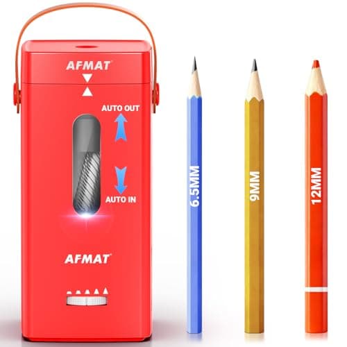 AFMAT Electric Pencil Sharpener, Fully Automatic Pencil Sharpener, Auto in & Out, Rechargeable Hands-Free Sharpeners for Jumbo & Colored Pencils (6.5-12mm), Portable for Home/Classroom/Office PSC6 - Image 1