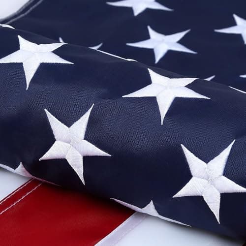 American Flags for Outdoor 5x8 FT, Super Tough Spun Polyester & Long - Lasting Nylon USA Flag Embroidered Stars, Sewn Stripes, Brass Grommets UV Protection Outdoor High Wind & All Weather USA Flag - Image 1