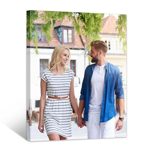 WayToLight Custom Canvas Prints with Your Photos,Personalized Wedding Picture,Family & Couple Canvas Wall Art for Living Room Home Decor (8" X 10") - Image 1