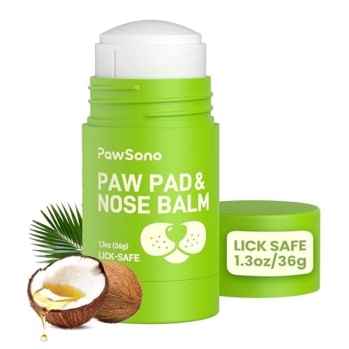 PawSono Lick-Safe Dog Paw & Nose Balm with Coconut Oil | All-Natural Moisturizer & Soother for Dry, Cracked Pads & Snout | Heat & Cold Pavement Protection Wax | Horse Hoof, Joint Care (1.3 oz - Image 1