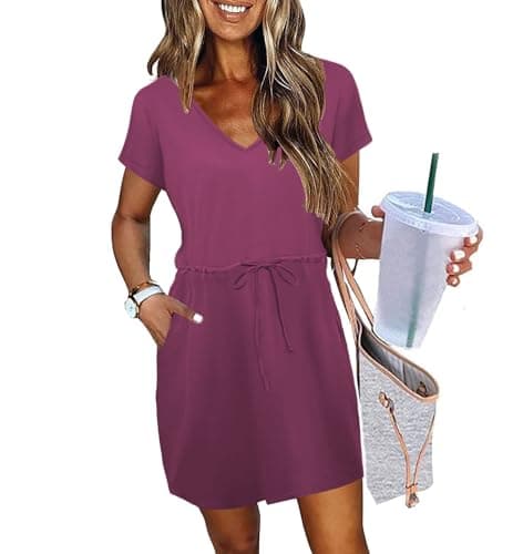 Easter Summer Wedding Guest Boho Maxi Cocktail Prom Dress Homecoming HOCO Formal Midi Casaul Dresses for Women 2026 Tennis Athletic Pink Dress Beach Vacation Fashion Clothing Business Outfits S - Image 1