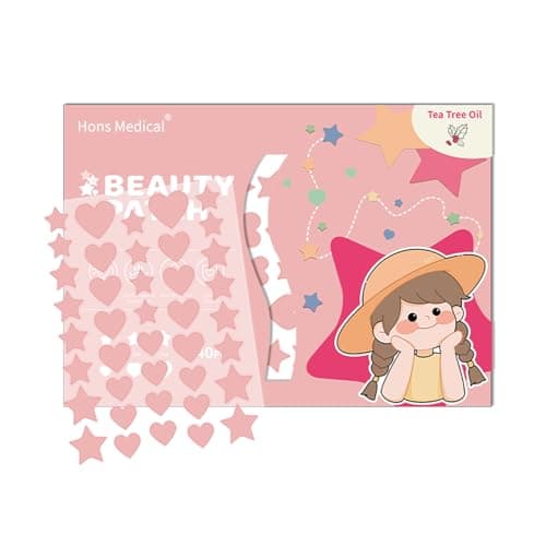Hydrocolloid Pimple Patch Star Heart Acne Patches 3 Sizes 40 Counts Spot Blemish Stickers Zit Dot Colorful Cover Breakout Hiding Face Emergency Treatment(pink) - Image 1