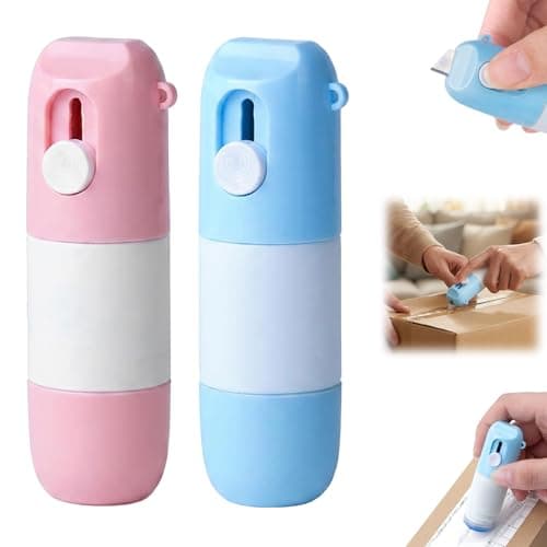 Privacy Protection Roller, Personal Information Redactor for Thermal Paper, Confidential ID Blur Stamp for Packages Mail and Address, Identity Theft Prevention Tool for Home Office (Blue+Pink, 2pcs) - Image 1