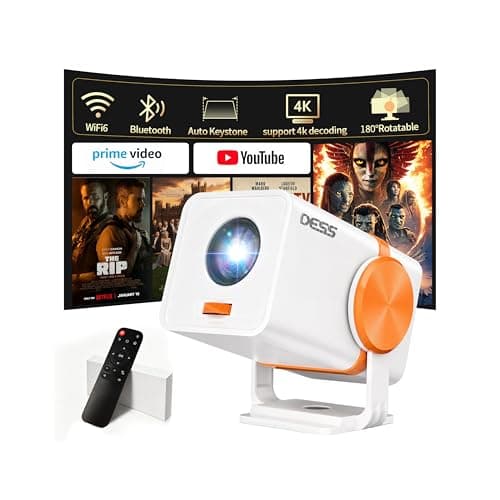 Mini Projector,Portable projector with wifi and bluetooth,Outdoor projector Can Be Powered By Power Bank,Small Movie Projector,180° Rotatable,Andriod 13,Built-in App,Auto Keystone,Dess T1(Blue) - Image 1
