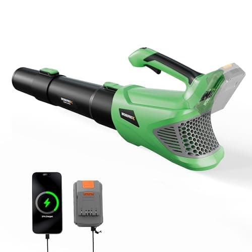 WORKPROX Leaf Blower Cordless, 20V Electric Blower with 4.0Ah Type-C Charging Battery, 89.5MPH 500CFM, Lightweight Handheld Mini Blowers for Lawn Care, Patio Cleaning, Dust, Blowing Leaves - Image 1