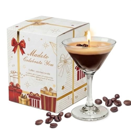 SILEAGEO Espresso Martini Candle in Reusable Glass | Strong Scented Natural Soy Wax Coffee Candle, Home & Bedroom Decor | Unique Gifts for Women & Girls for Birthday, Valentine‘s Day, Mother’s Day - Image 1