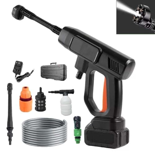 Cordless Pressure Washer,980 PSI Cordless Power Washer with 4.0Ah Battery&Charger & 6-in-1 Nozzle,Portable Power Washer Cordless for Home and Courtyards (Orange) - Image 1