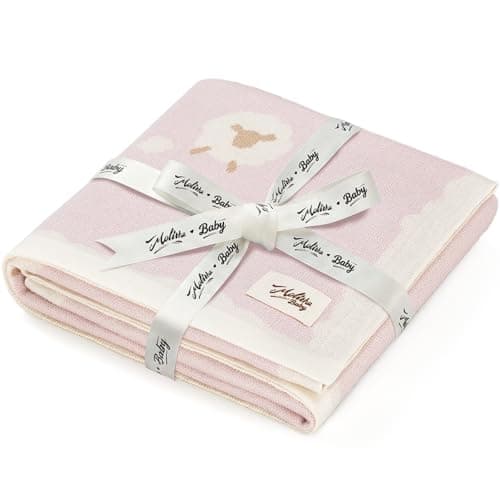Luxe Merino Wool Cotton Baby Blanket – Ultra-Soft, Temperature-Regulating Swaddle Blanket for Newborns, Receiving Blanket, and Nursery Throw – 29.5" x 37.4", Machine Washable