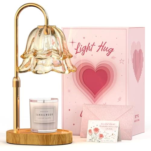 BYART Candle Warmer Lamp with Timer Dimmable, Adjustable Height Wax Melts Warmer for Jar Candles, Birthday Mothers Day Gifts for Women Mom, House Warming Gifts New Home Decor - Image 1
