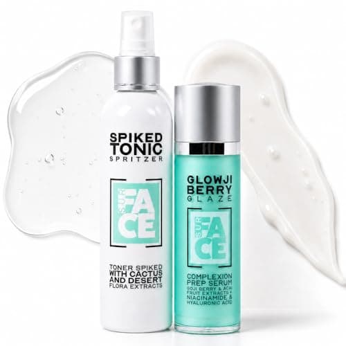 SurFACE 2-Step Skincare Gift Set – Hydrating & Brightening Duo with Niacinamide, Hyaluronic Acid and Antioxidants – Spiked & Glazed Dynamic Dew-O - Giftable 2-Piece - Image 1