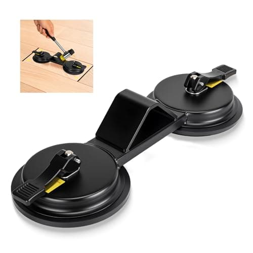 Floor Gap Fixer Tool - Heavy Duty 45° Integrated Dual-Slope Striking Surface Floor Gap Repair Tool with Dual Enhanced Suction Cup, Plank Grabber, Iron Made for Laminate/Vinyl Flooring - Image 1