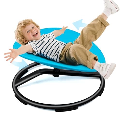 Spinning Chair for Autistic Kids – Round Sensory Spinning Toy, Bowl Spin Chair for Kids Autism, Sensory Swivel Seat for Balance, Coordination, Focus & ADHD Support, Autism Sensory Products (Blue) - Image 1