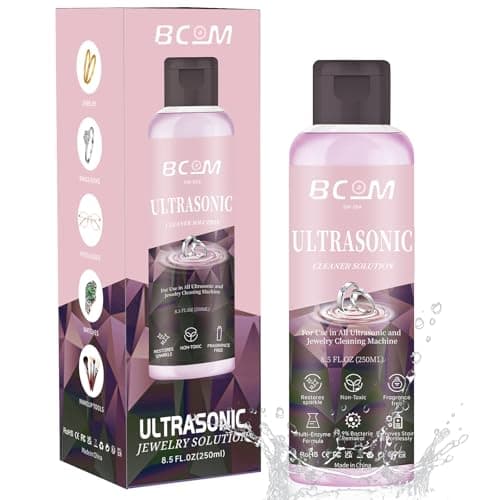 Ultrasonic Jewelry Cleaning Solution, Great for Use in All Ultrasound Machines, Eyeglass and Rings, Effective Solution for Cleaning Gold, Silver, Platinum, Diamonds, and Watch, 8.5 oz/250 ml,Pink - Image 1