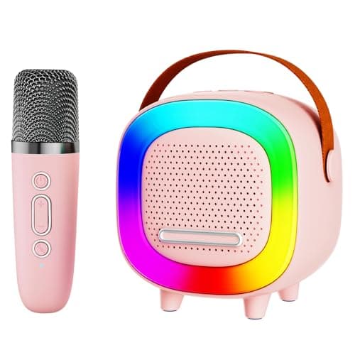 Mini Karaoke Machine Speaker for Kids Adults, Portable Bluetooth with 1 Wireless Microphones, Children's Day Birthday Gift Ideas for Toys for Teens Boys and Girls Aged 4, 5, 6, 7, 8, 9, 10, 11, 12+ - Image 1