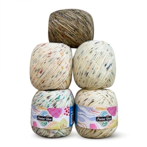 KnitPal Painted Wool Yarn for Knitting, 5 Skeins, 1255Yds/500G, Free Patterns - 3 DK Weight Variegated Yarn for Crocheting with Hand Painted Look - Fall Leaves Pack - Image 1
