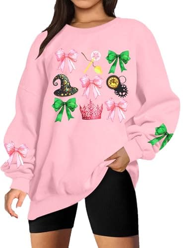 ASTANFY Musical Movie Sweatshirt for Women Witch And Princess Sweatshirts Witches Musical Movie Fans Gift Long Sleeve Tops Light Pink - Image 1