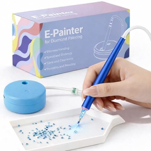 Electric Diamond Painting Pen Vacuum Drill Tool Kit, Diamond Art Pens No Wax Needed with Accessories, Storage Case, Dot Painter Vacuum Pen for Diamond Painting Art Electric Pen for Adults (Blue) - Image 1