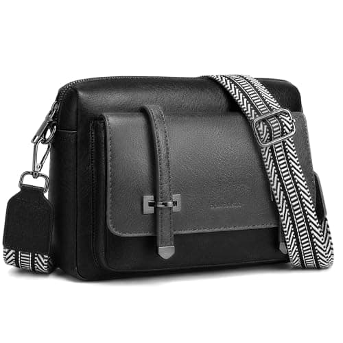 Goinsound Crossbody Purses for Women Vegan Leather Crossbody Bag with Guitar Strap Trendy Shoulder Handbag with Card Slots - Image 1
