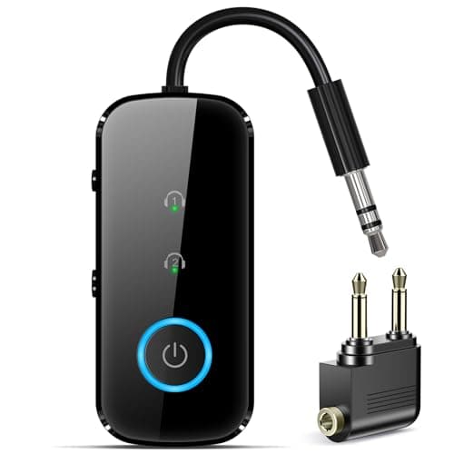 Premium Pro Bluetooth 5.4 Transmitter Receiver – Airplane Travel Essentials,aptX LL, 2-in-1 Wireless Adapter for TV/Flight/Gym, Works with 2 AirPods/Headphones, Bluetooth Receiver for Car/Home Stereo - Image 1