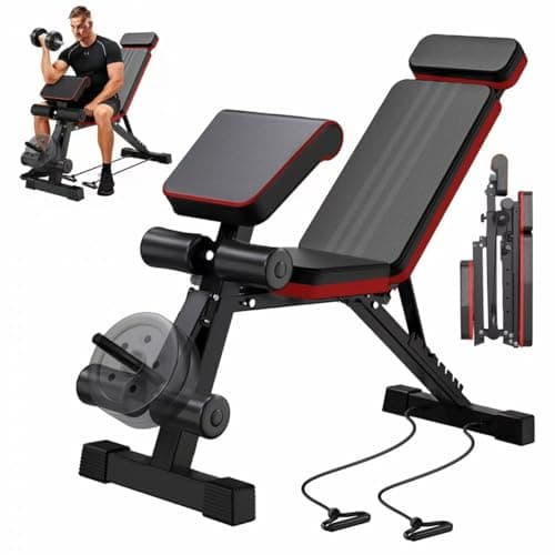 2026 Adjustable Weight Bench with Leg Extension, 770LBS Foldable Incline Decline Bench Press, 4-in-1 Workout Bench with Roman Chair & Preacher Curl, Full Body Strength Training Equipment for Home Gym - Image 1