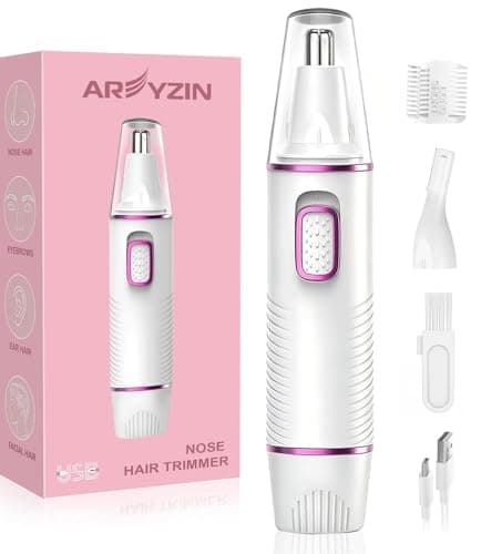 AREYZIN Nose and Ear Hair Trimmer for Women, 2 in 1 Professional Painless Electric Facial and Eyebrow Hair Remover, IPX7 Waterproof, USB Rechargeable, Dual-Edge Blades Portable Nasal Hair Clipper - Image 1