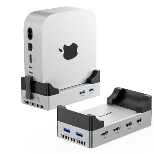 ANYOYO Mac mini M4 Dock, 40Gbps Docking Station Stand with 8TB M.2 NVMe SSD Enclosure, Dual HDMI 4K@60Hz, 4×USB-A (10Gbps), 2×USB-A 2.0, PD30W, Wi-Fi Friendly Design, USB Hub for Mac mini M4&M4 Pro - Image 1