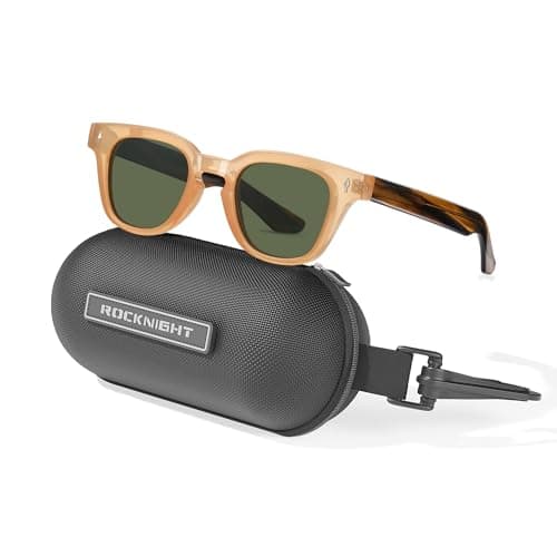 ROCKNIGHT HD UV400 Polarized Sunglasses Women Polarized UV Protection Unbreakable Comfortable Flat Green Lens Outdoor Walking Beach Sunglasses - Image 1