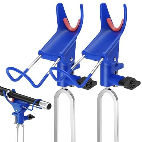 DZrudun Fishing Rod Holder for Ground, Fishing Pole Holders for Ground 2PCS, Rod Holders for Bank Fishing with Long Drill Stake Rod Stand for Shore, Beach, Mud, Catfish, Gift for Men, 360° Adjustable - Image 1