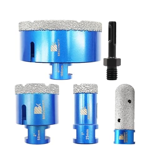 Diamond Core Drill Bit Set - 1" 2" 4" Diamond Tile Hole Saw for Porcelain Tile Ceramic Marble Granite Drilling & 4/5" Finger bit &Adapter - Image 1