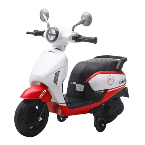 HEIMILI Toddler Motorcycle, Kids Electric Moped for Toddlers Age 1-3, 6V Toddler Ride On Scooter with Training Wheels, Music & Headlight, 2 MPH Kids Electric Motorcycle for Indoor & Outdoor (Red) - Image 1