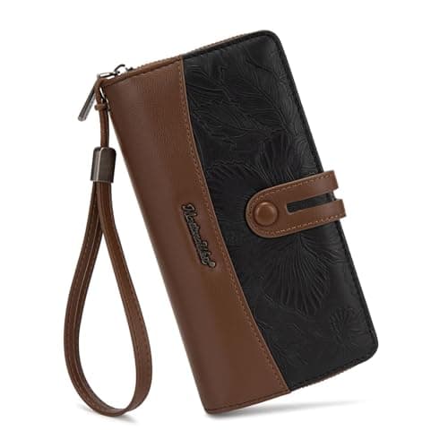 Montana West Wallet Women Large Wristlet Wallet Card Holder RFID Long Wallets Floral - Image 1