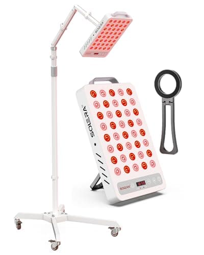 SOLRA SR40 Red Light Therapy Panel with Magnetic Mount & Floor Stand, 660nm 850nm Near Infrared LED Light Lamp for Face & Body, 200W Dual Chip, Adjustable Height, Low EMF, Timer, Home Use - Image 1