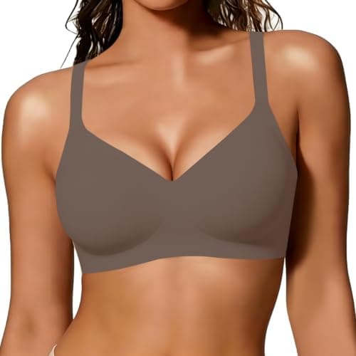 As Fairy Jelly Bras for Women Wireless Push Up Bra with Support and Lift Seamless Comfortable Bralette Tshirt Brassiere Grey 38D - Image 1