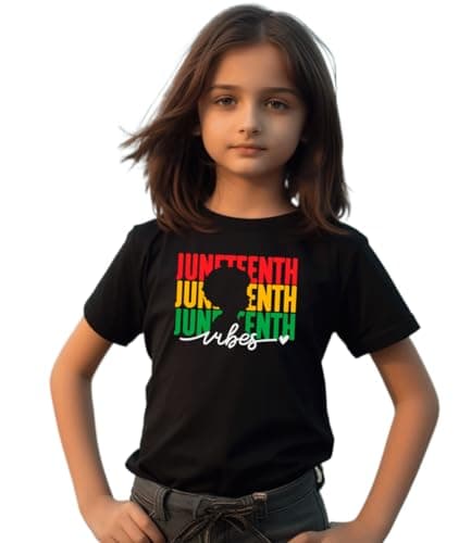 hrcfbk Repeating Juneteenth Vibes Kids Toddler Baby Boys Girls Shirt Independence Day Black History Shirt (3T,Juneteenth Vibes) - Image 1