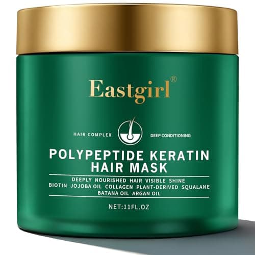 Eastgirl Collagen Hair Mask for Deep Conditioning - 4-Protein Repair with Moroccan & Jojoba Oils, Treats Dry Damaged Frizzy Hair, Nourishes & Strengthens with Panax Ginseng, 11 fl oz - Image 1