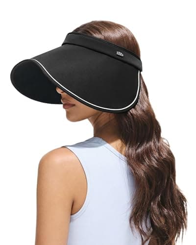 BENEUNDER Wide Brim Sun Hat for Women UPF50+ UV Protection Side Face Coverage Rollable Packable Beach Travel Vacation Black - Image 1