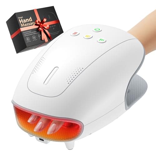 Estefanlo Hand Massager with Heat and Compression, Cordless Hand Massager for Arthritis Pain Relief, 3 Modes Air Compression Finger Massage Device, 2 Heat Levels, Washable Silicone Liner - Image 1