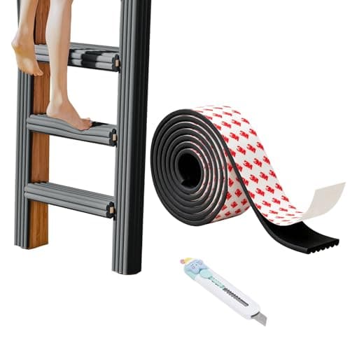 6.5ft Bunk Bed Ladder Pads 3 Inch Wide Thick Foam Step Cover for Kids Loft Bed, Non-Slip Soft Stair Edge Protector for All Furniture Safety with Cute Cutter (Black) - Image 1