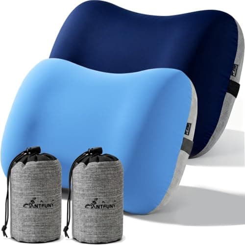 2 Packs Inflatable Neck Pillow for Travel Air Blow Up Small Ultralight Camping Accessories Hammock Beachy Mat Picnic Blanket Towel Umbrella Tent Outdoor Essentials Stuff Thing Need Supplies Item - Image 1